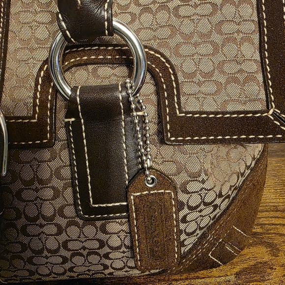 Coach Signature H05S-3648 Satchel Leather And Suede